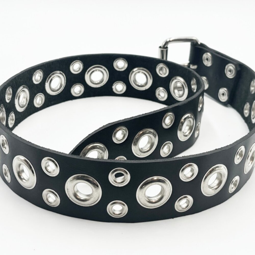 3-Row Punk Rock Multi-Grommet Belt by Nemesis Leather - New Deadstock